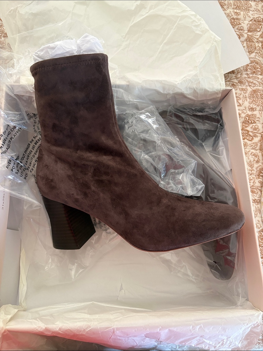 Loeffler Randall Elise Slim Ankle Booties Dark Brown Suede